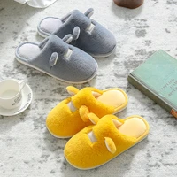 winter cotton slippers female contracted household indoor household male plush couples non slip bottom thick warm postpartum