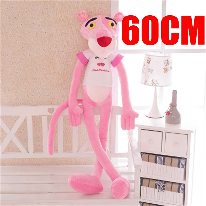 60 CM Новая мягкая игрушка "Розовая пантера", игрушки, мягкая кукла, розовая леопардовая кавайная игрушка, подарок для детей с одеждой, вечерние подарки на день рождения, 100 см - Цвет: 60 CM