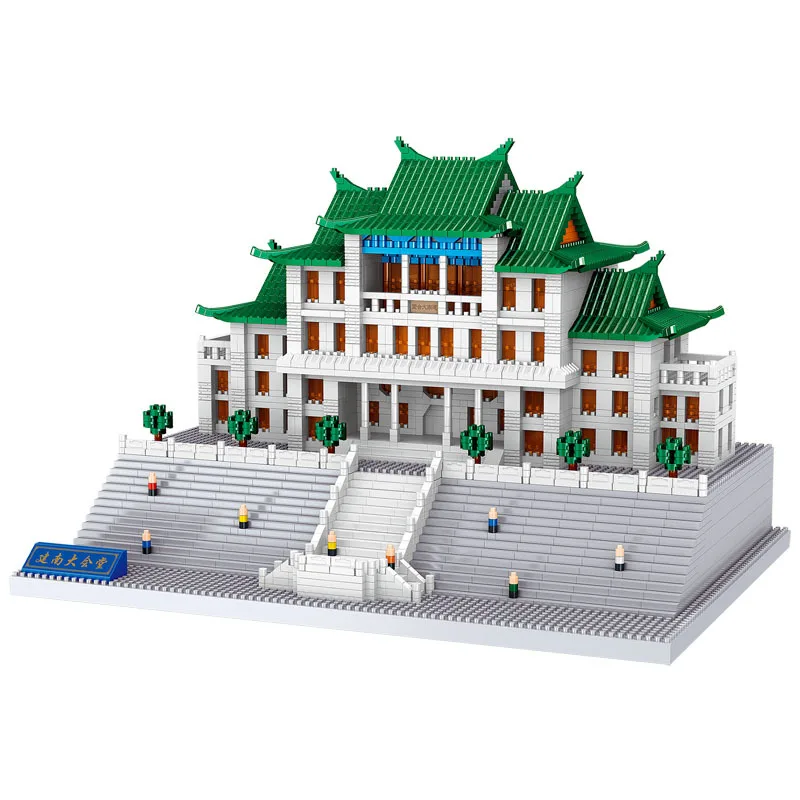 

LZ8201 Diamond Particle Assembled Building Blocks DIY Building Model Xiamen University Jiannan Assembly Hall Toy for Gifts