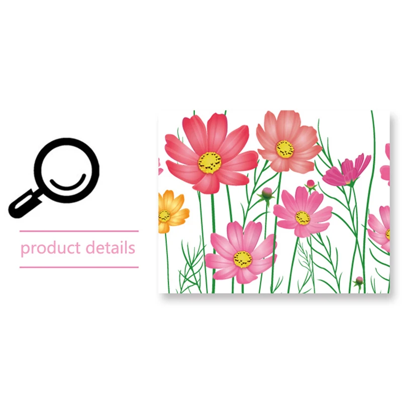 Настенная 3D наклейка-основание с розовыми маленькими цветами водостойкая