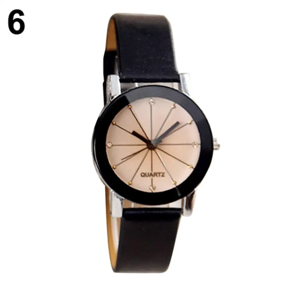 Мужские и женские часы SANWOOD модные из сплава искусственной кожи Кварцевые