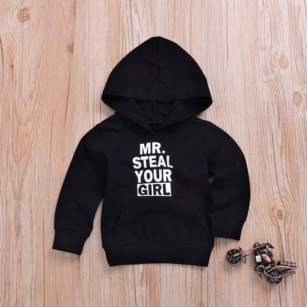 Толстовка Дети младенец Начинающий ходить Малыш Мальчики Девочки буквы печати с