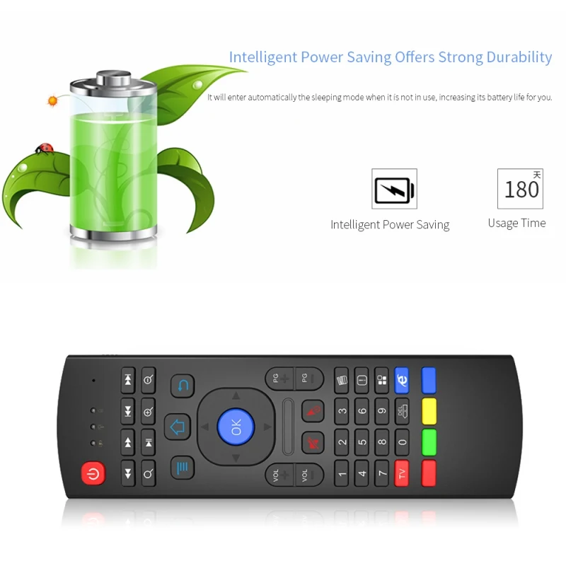 Беспроводная клавиатура QWERTY для смарт-ТВ на андроид ТВ коробка kodi XBMC MXQ MX3 M8S + T8 QBox 2