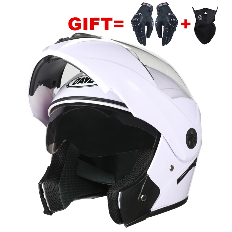 

Мотоциклетный шлем, всесезонный универсальный, с двойными линзами, для езды на мотоцикле