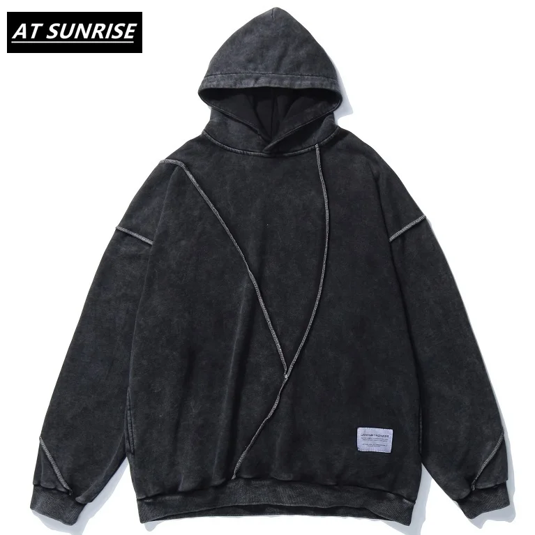 Мужская Толстовка Оверсайз в стиле хип хоп AT SUNRISE уличная толстовка с капюшоном