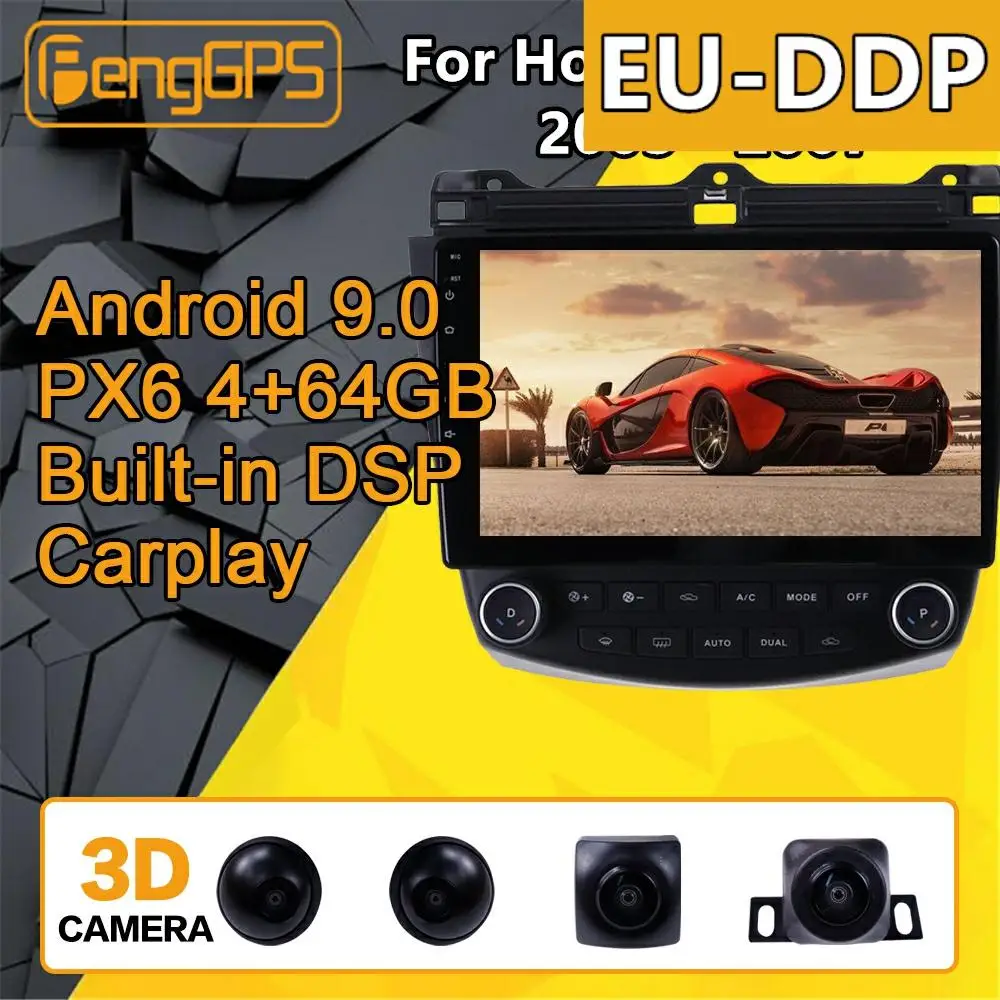 For Honda Accord 2003 2004 2005 - 2007 Car multimedia player Stereo Android PX6 Radio Audio GPS Navigation Head unit 360 Camera |