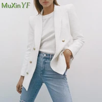 womens suit jacket 2021 spring autumn new chic buttons sweet casual top coat korean fashion elegant office white pink blazers