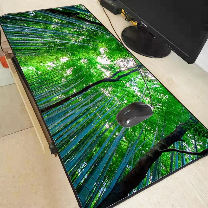 Bamboo Forest RGB Mouse Pad Large Gamer Led Computer Mousepad with Backlight Carpet for Keyboard Desk Mat Mause | Компьютеры и офис