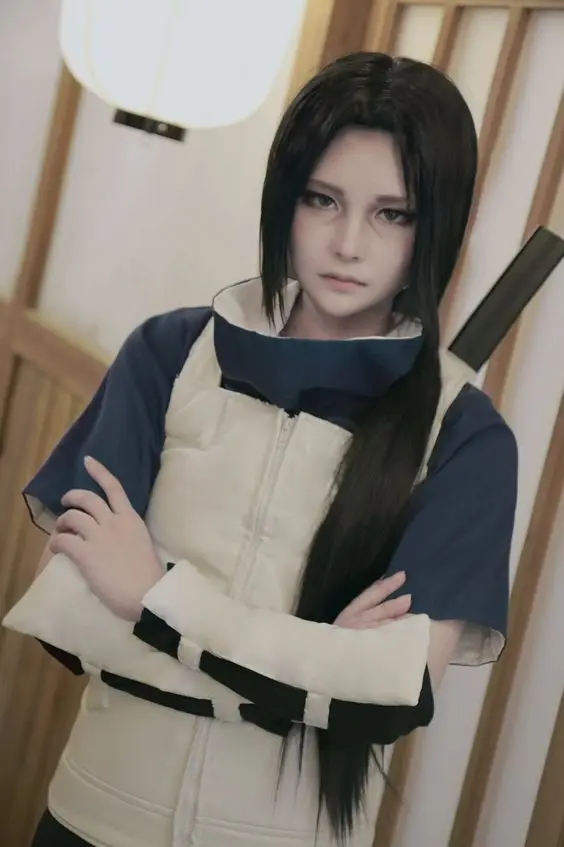 DIFEI Synthetic wig black long straight hair Naruto Uchiha Itachi cosplay wigs Dress up for men and women Halloween |