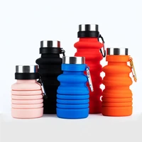 new style fashion portable silicone folding water bottle creative outdoor sports bicycle plastic drinkware advertising cups