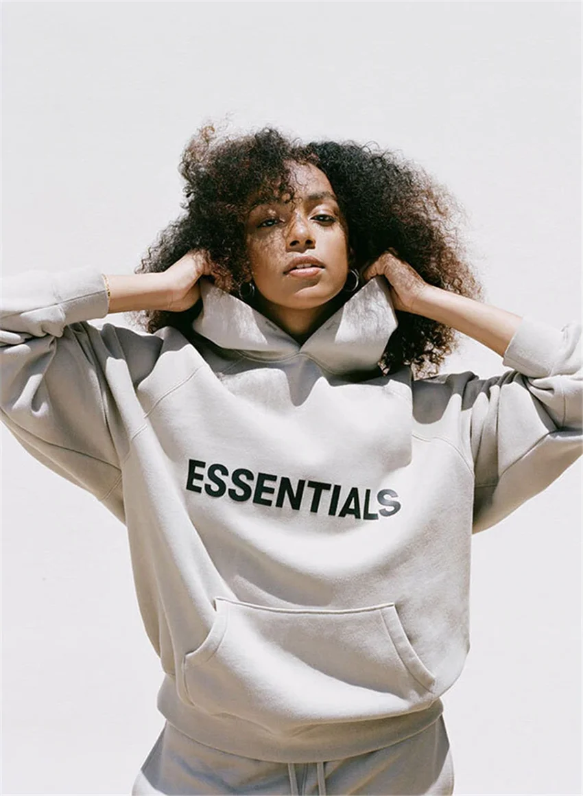 

heavy fabric FOG Essentials Hoodie Men Women 1:1 Best Quality Streetwear FOG Pullover Inside Tag Essentials Sweatshirts