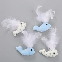1pcs super soft whale feather plush pet toy cats whale feather toys funny interactive cats chewing toys whale shape pet supplies