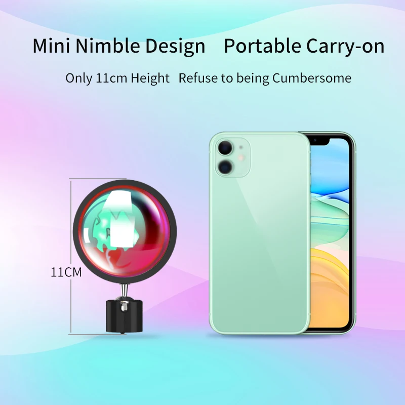 

Sunset Projection Night Lights 4 Colors Sun Set Projector Lamp Live Broadcast Background Galaxy Projector DC5V-10V USB&AC Power