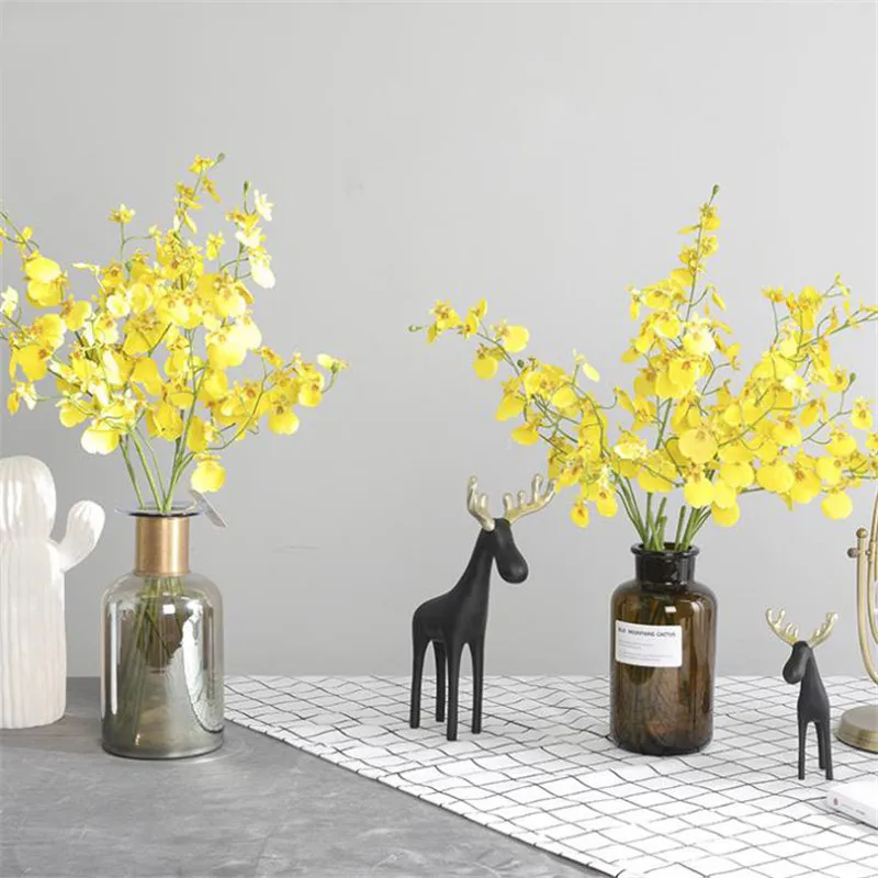 Silk Orchid Artificial Flowers Fake DIY simulation Flower Bouquet for Home Wedding Festival Decoration | Дом и сад