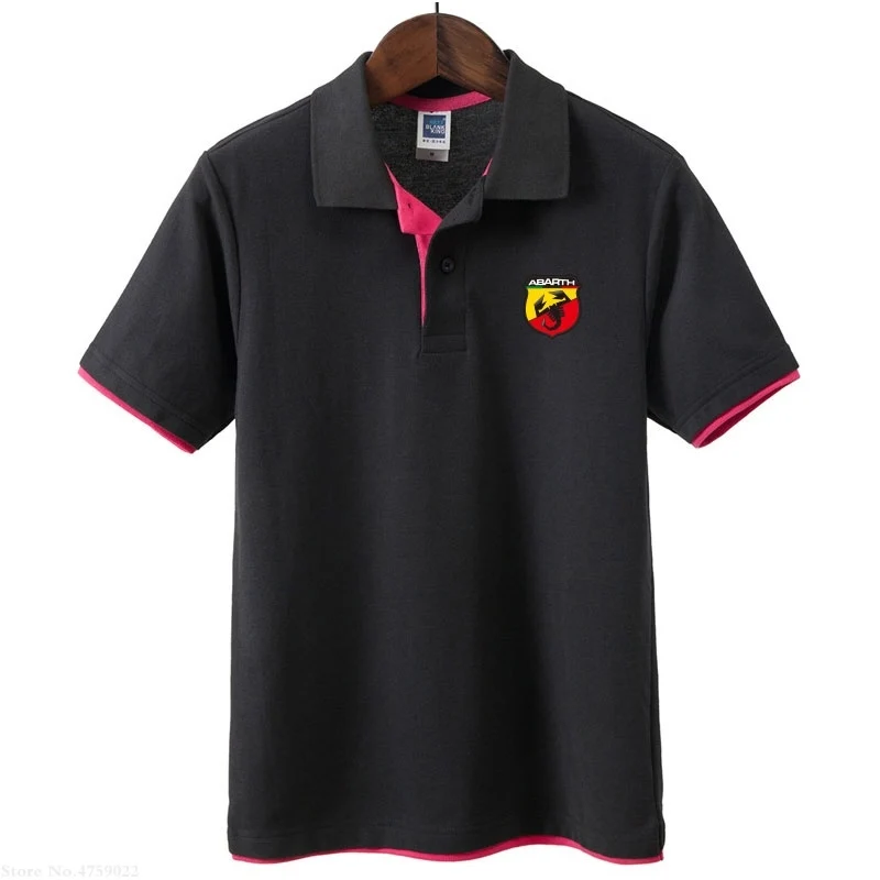Мужская летняя рубашка-поло Abarth Брендовые мужские модные топы с коротким рукавом