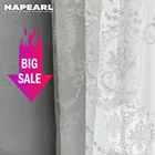Тюлевые шторы NAPEARL, Роскошные, с вышивкой, белые, прозрачные, для гостиной, для дверей, европейская панель