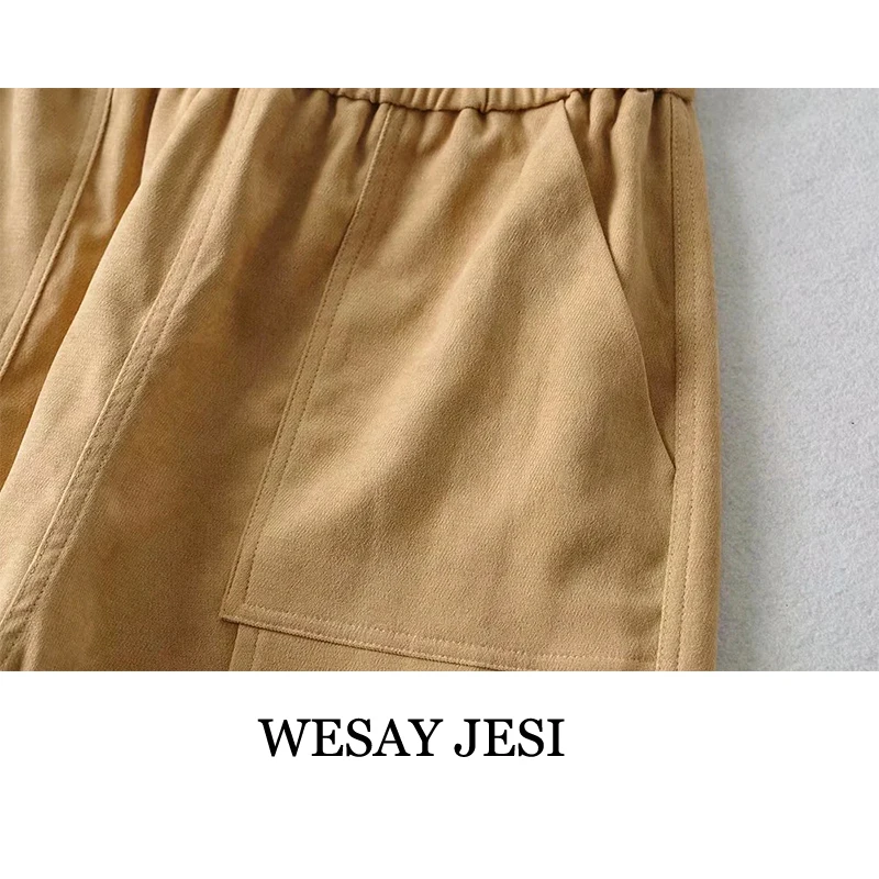 

WESAY JESI 2021 Spring And Autumn New High-waist Solid Pants Harem Overalls Pants Women's Elastic Waist Slim Loose Casual Pants