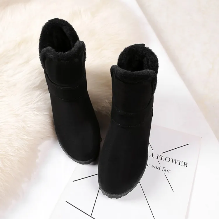 Big Size 9 10 11-17 boots women shoes ankle boots for women ladies boots shoes woman winter Flat sleeve buckle round head