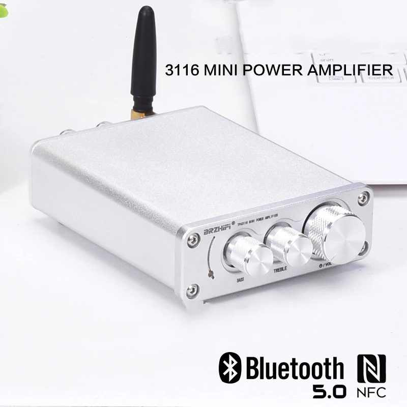 Цифровой усилитель мощности KYYSLB 50 Вт * 2 DC12 ~ 24 В HIFI Fever Mini 5 0 Bluetooth QCC3003 TPA3116 стерео