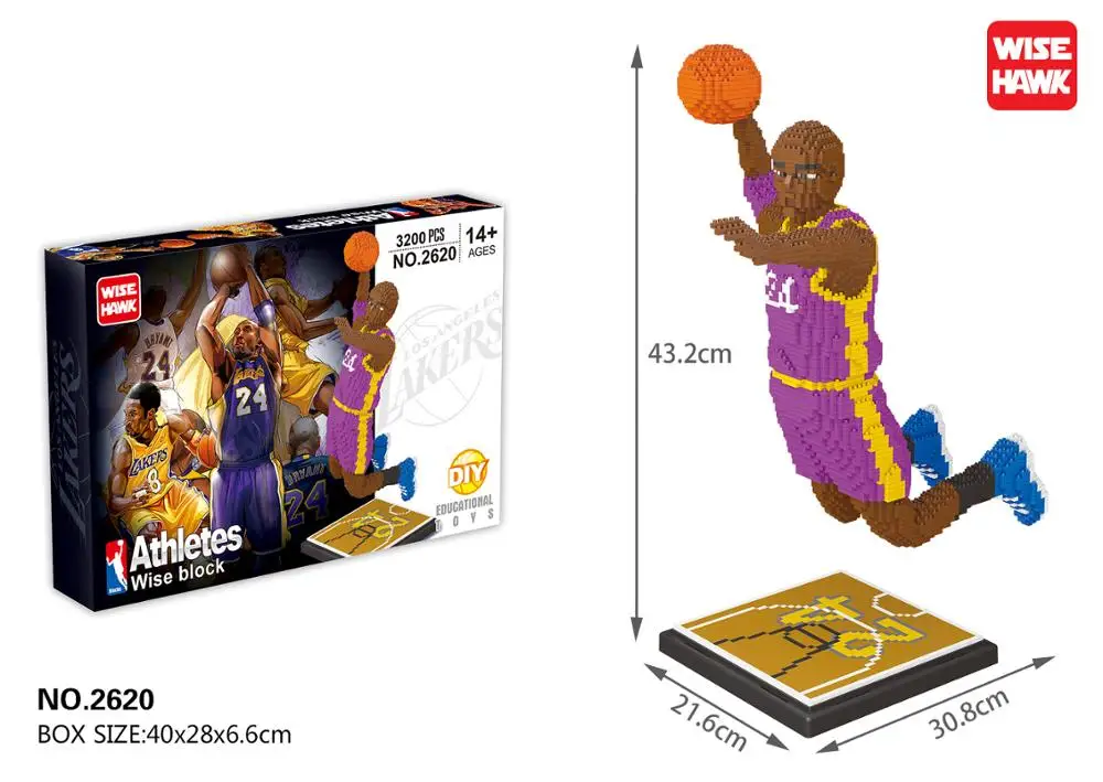 MR. 81 points баскетбольный плеер 3D модель DIY Mirco Diamond Forever Black Mamba Kobe Блоки строительные
