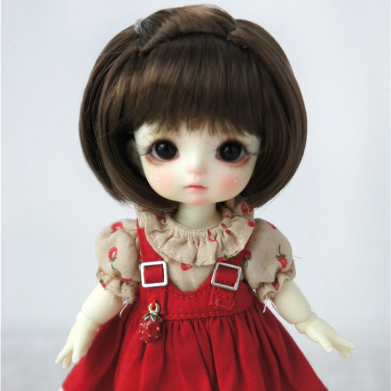 

BJD ceramic ob 11 baby wig imitation Mohair short hair inclined pigtail doll hair