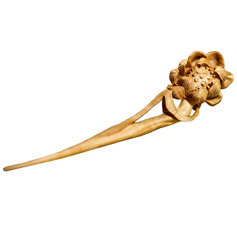 

Boxwood 16cm Hair Stick Statue Hairpin Chinese Ancient Rhyme Hair Plum Headdress Lucky Chinese Flower Wood Hair Stick