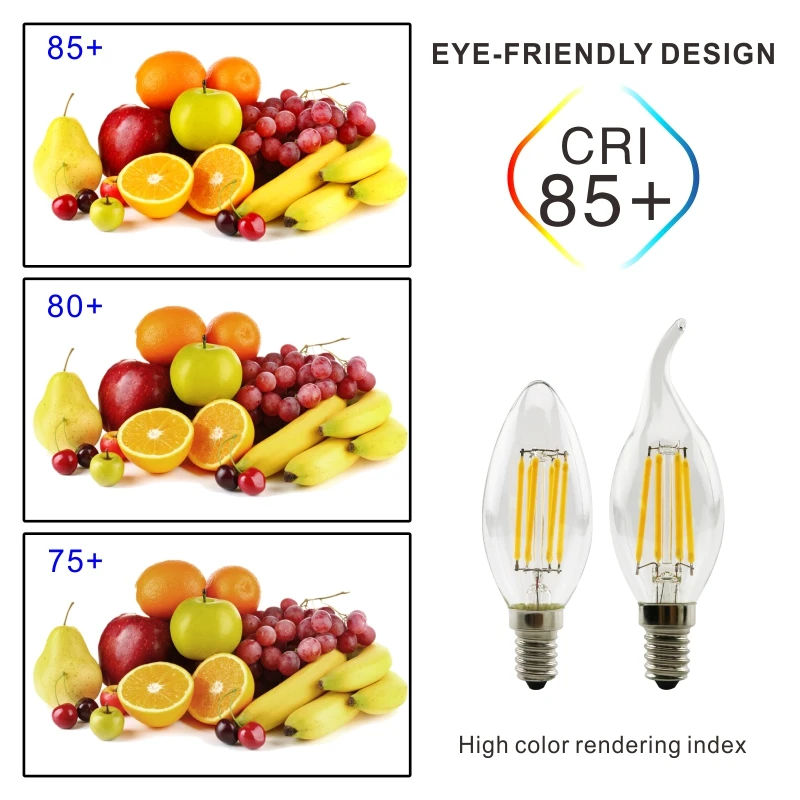 Винтажная Светодиодная лампа накаливания Edison E27 E14 220-240 В светильник 35 G45 A60 ST64 G80 G95