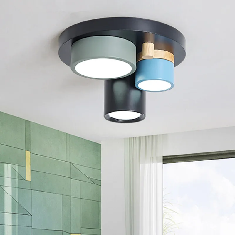 

Modern Surface Mounted Round Bedroom Lights Black Long Room Lighting Irregular Cylindrical Ceiling Lights For Living Room