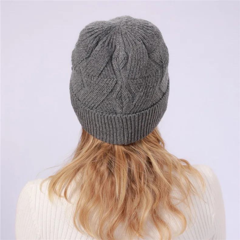 NUZADA брендовые зимние вязанные шапочки Skullies шапочки шапки s мужские женские шерстяные плюс бархатные со стразами шапка с наушниками уличные лыжные теплые шапки
