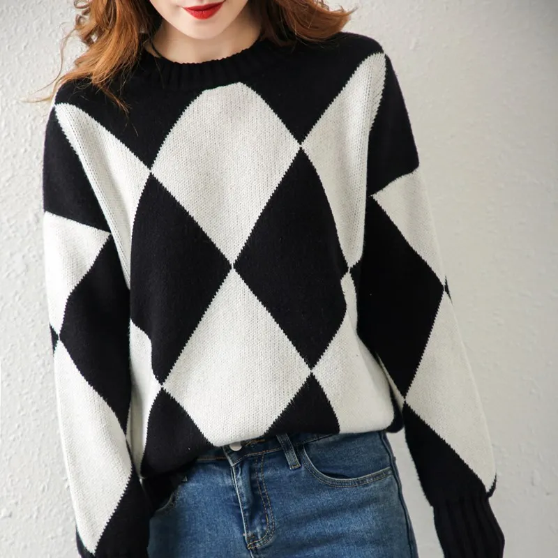 

Осенне-зимний новый свитер-кашемир с круглым вырезом, женский свитер-пуговица