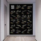 Картина на холсте 2021 F1 формула грандиозный плакат Настенная картина на холсте Печать для украшения дома цена гоночный календарь схема карта трек