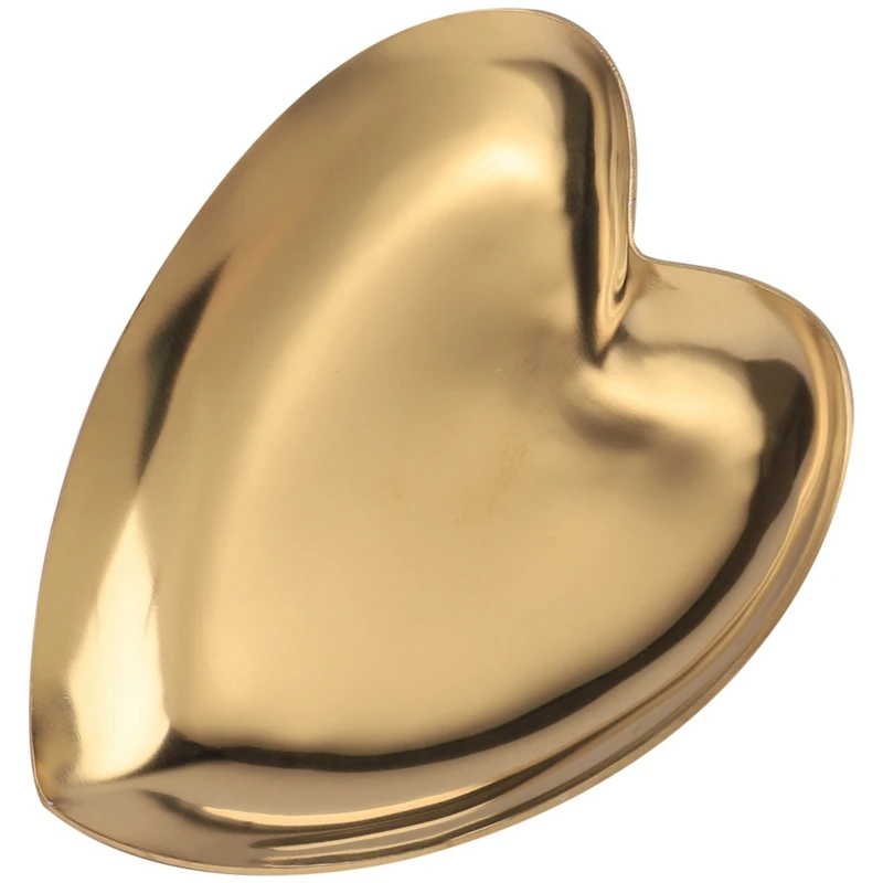 2X Heart Shaped Jewelry Serving Plate Metal Tray Storage Arrange Fruit Home Gold | Дом и сад