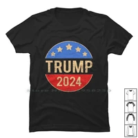 trump 2024 retro campaign button t shirt 100 cotton campaign popular slogan trump trend logan 2024 tage some camp rum hot