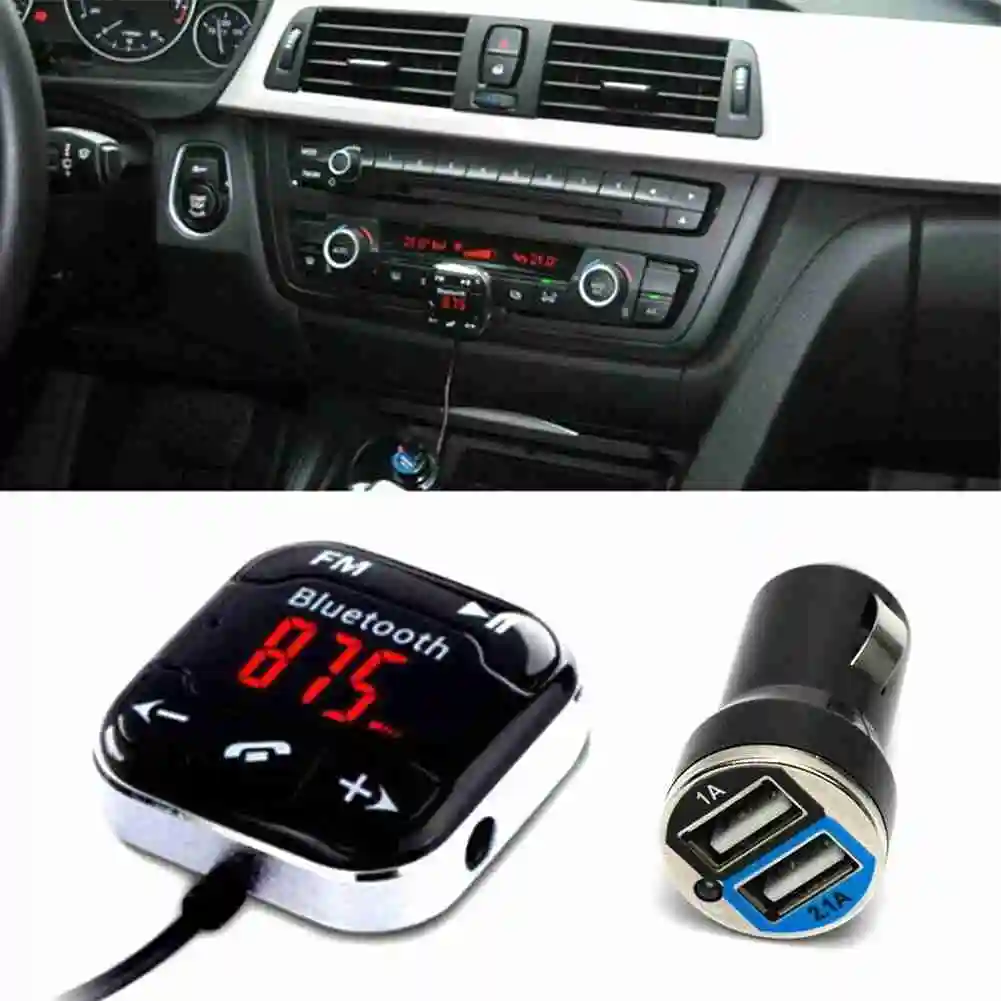 

Car Wireless Bluetooth-compatible Transmitter Universal LCD USB MP3 AUX FM Magnet Car Kit car products