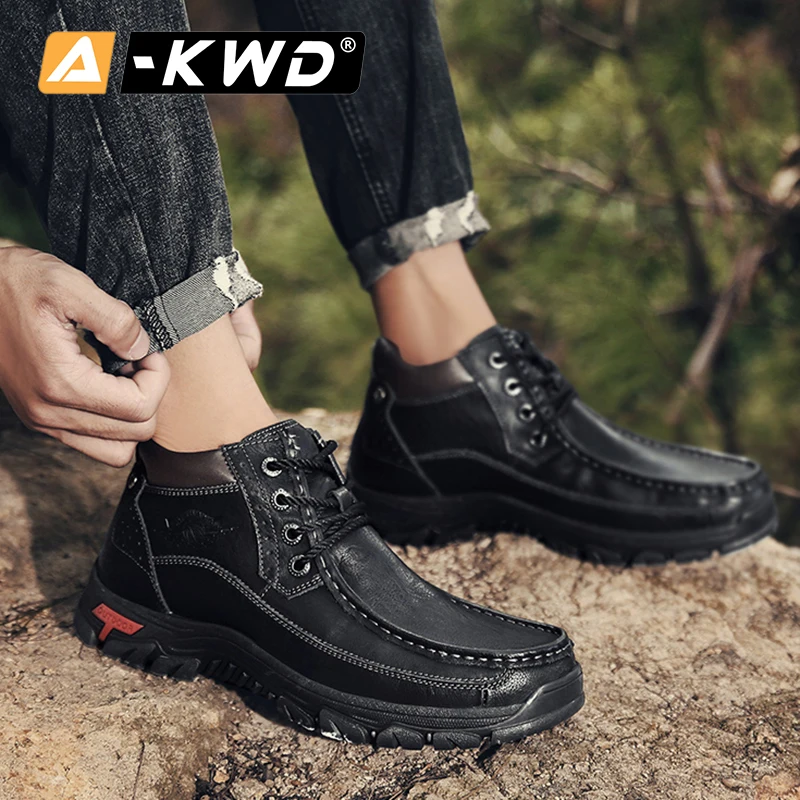 Модные высокие кроссовки Man Werk Schoenen кожаные ботинки мужские натуральная Уличная