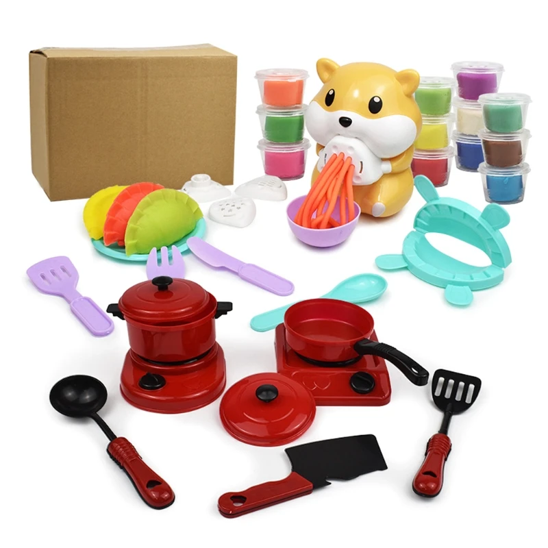 

Dropshipping Cone Mold Kitchen Toys Set Play Dough Sets Playsets Noodle Machine