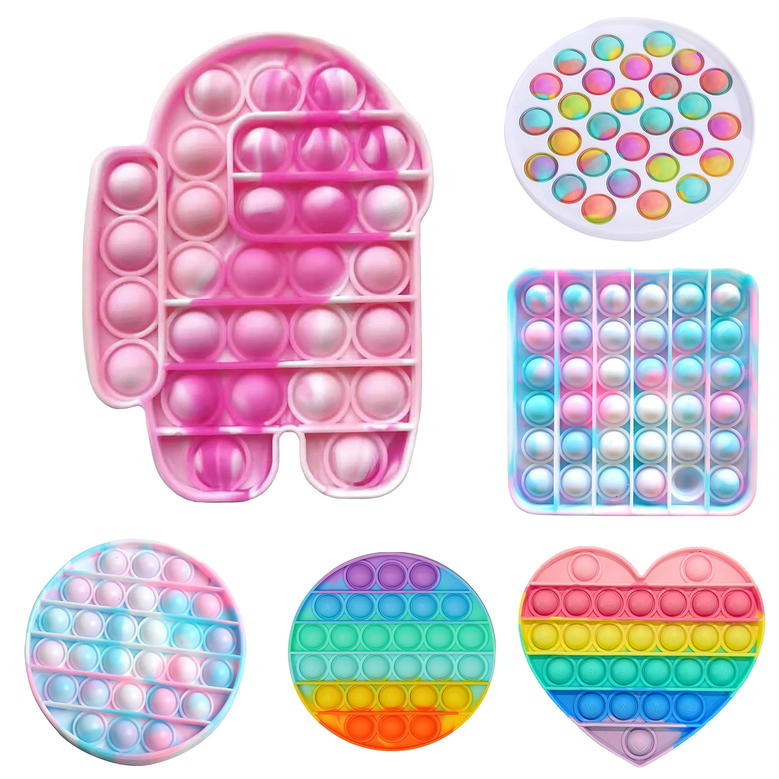 

Push Bubble Sensory Pop Toys,Stress Reliever Silicone Stress Pop Toy Adult Kid Funny Anti-stress Pops It Pop DropShipping