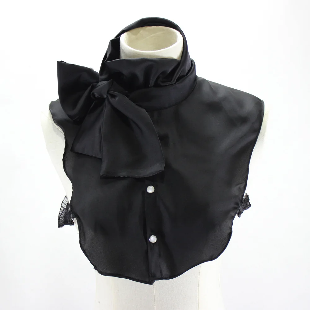 

2020 New Women Bow Collar Shirt Fake Collar Tie Vintage Detachable Collar False Collar Blouse Top Women Clothes Accessories