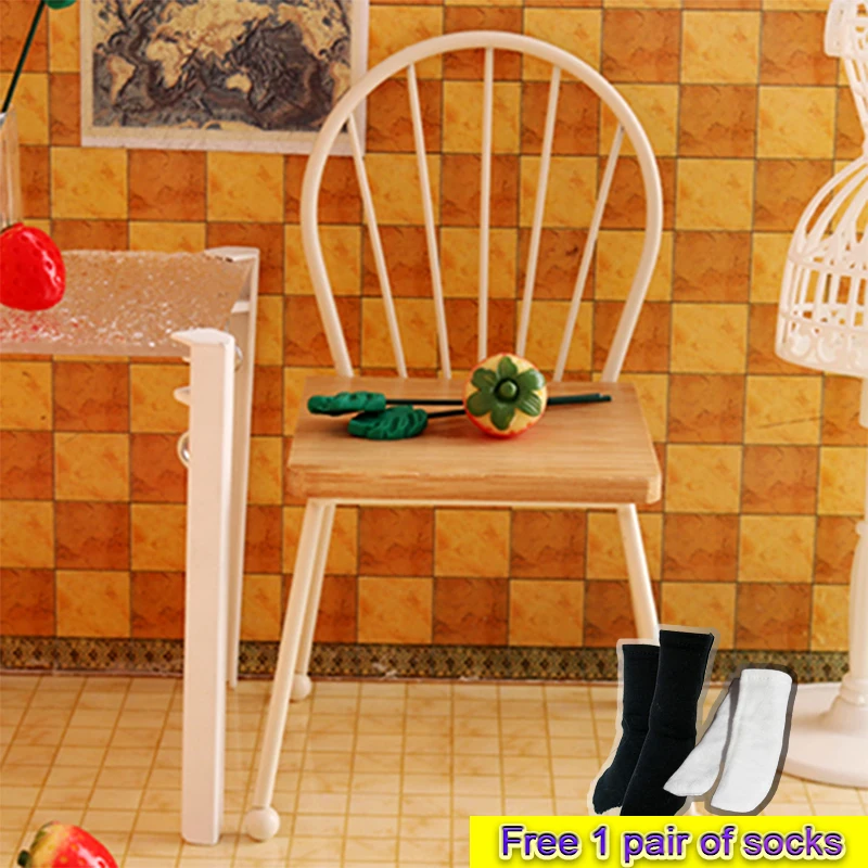 

[Free Shipping] Miniature Food Play 6 Points 12 Points BJD Doll House Cloth Chair Iron Model Furniture Decoration Diy
