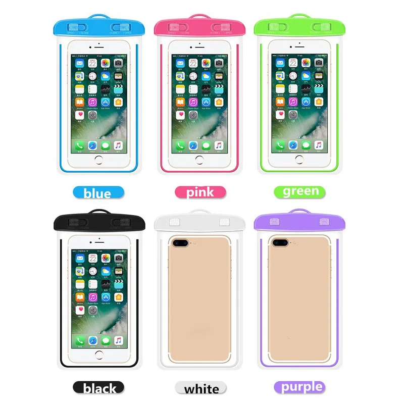 

Universal Mobile phone waterproof bag Swimming Bag Outdoor Dry Bag Transparent Cell Phone Case For Swim Diving Surfing Beach Use