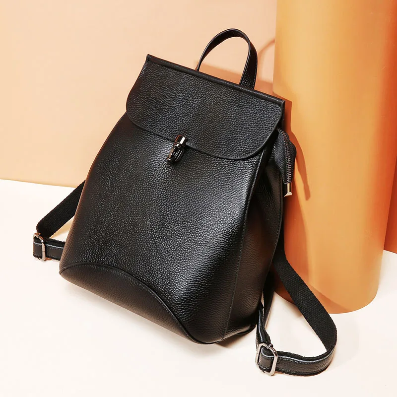 Fashion Female Real Cowhide Leather Backpacks Women Shoulder Bag Backpack Travel Girls Large Capacity Multifunction Backpacks