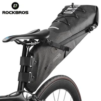 rockbros bike bag waterproof reflective 10l large capacity saddle bag cycling foldable tail rear bag mtb road trunk bicycle bag