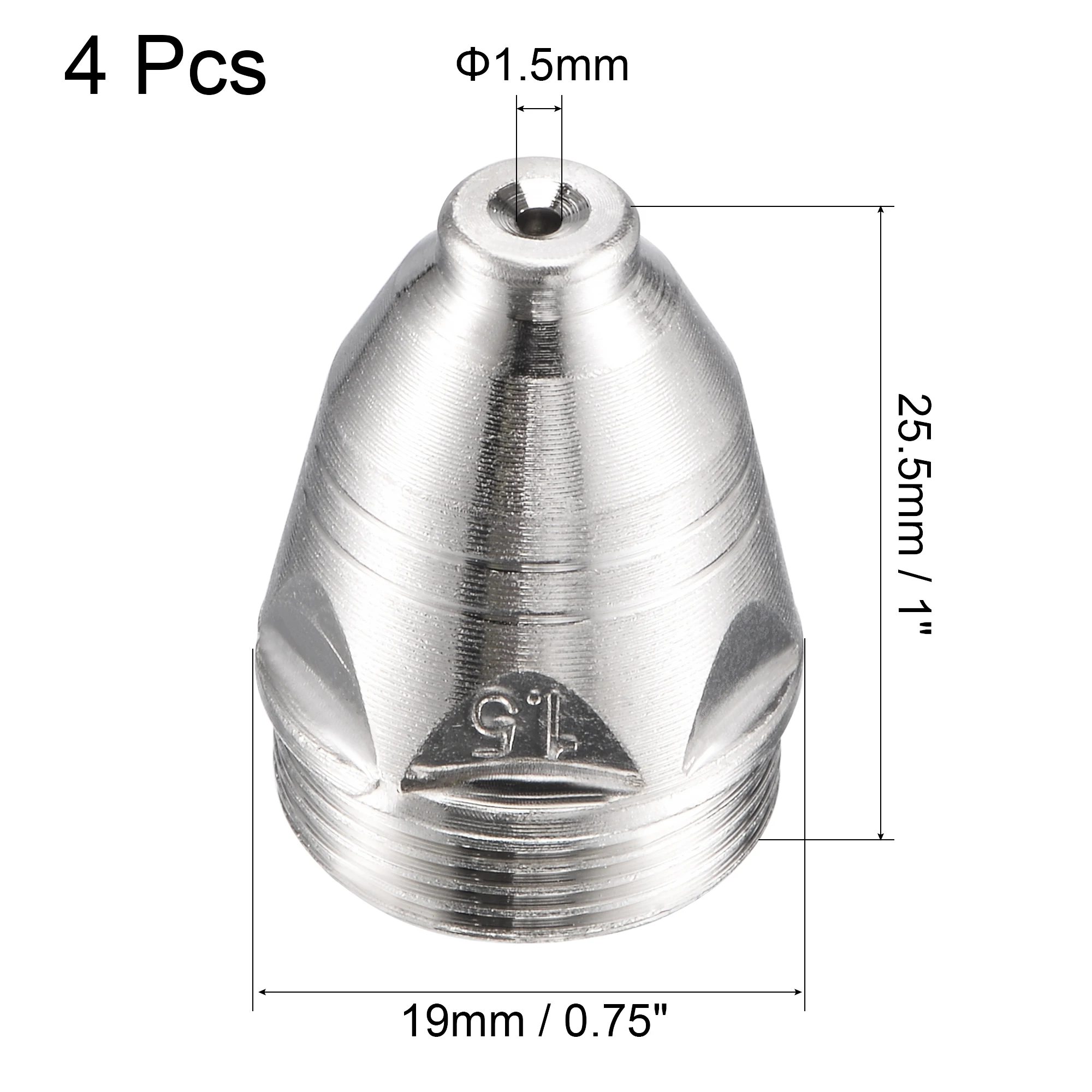 

Uxcell P80 Plasma Nozzles, 1.5mm Consumable Electrode Cutter Torch Tip Accessory for Air Plasma Cutting Machine 4 Pcs