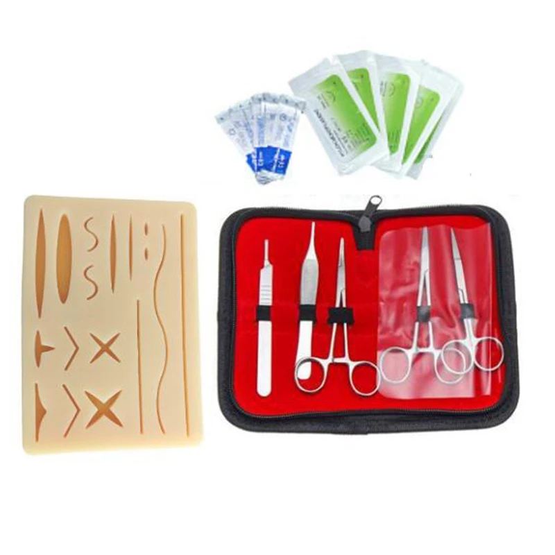 

Skin Suture Practice Silicone Pad with Wound Simulated Training Kit Teaching Equipment Needle Scissors Tool Kit