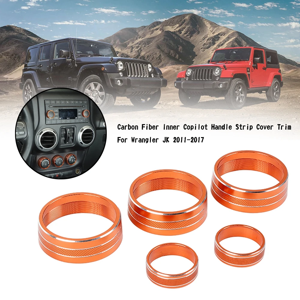 

Artudatech 5x Air Conditioner Switch CD Knob Trim For Wrangler JK 11-17 Compass Patriot Car Accessories