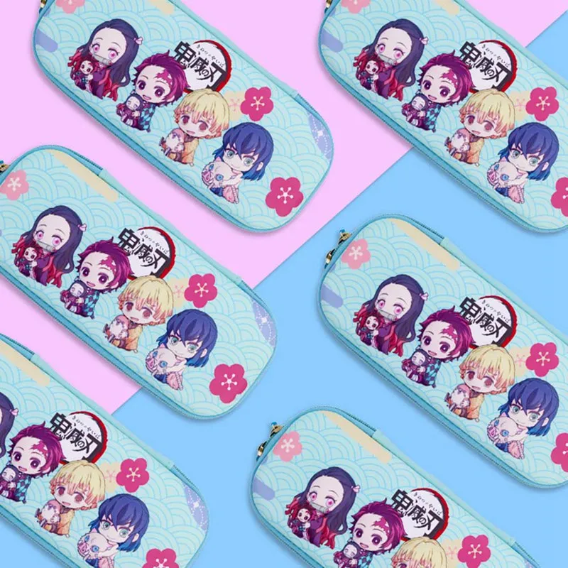 

chool pencil cases Q version Demon Slayer Kimetsu Cute Printed Zipper Pen Pencil Bag Case Stationery Gift S