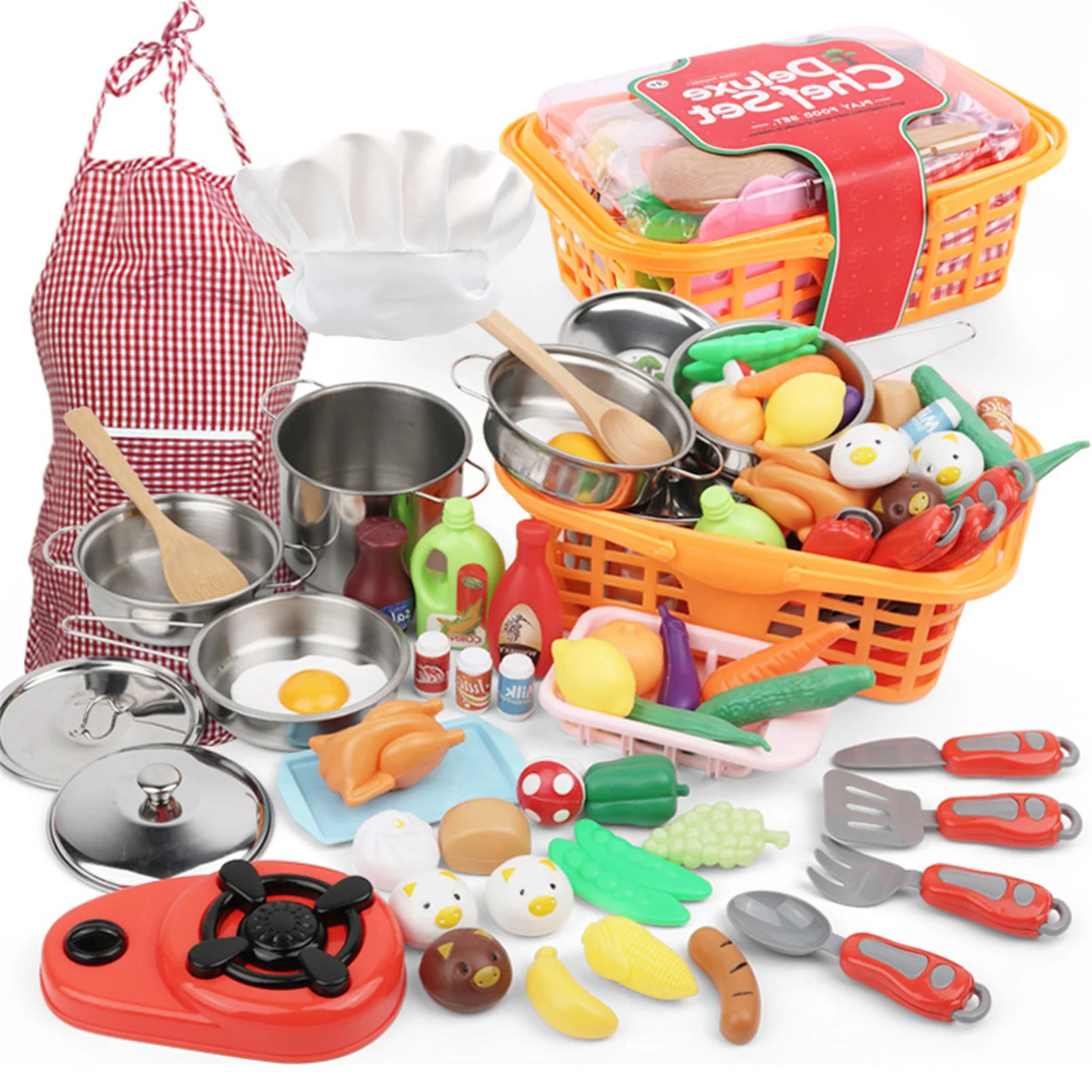 

Children Kitchen Toys Simulation Utensils Food Cookware Pot Pan Kids Doll Food Pretend Play Set Toys For Girls