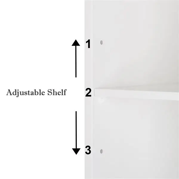 

Lockers Double Door Mirror Indoor Bathroom Wall Mounted Cabinet Shelf White[US-W]