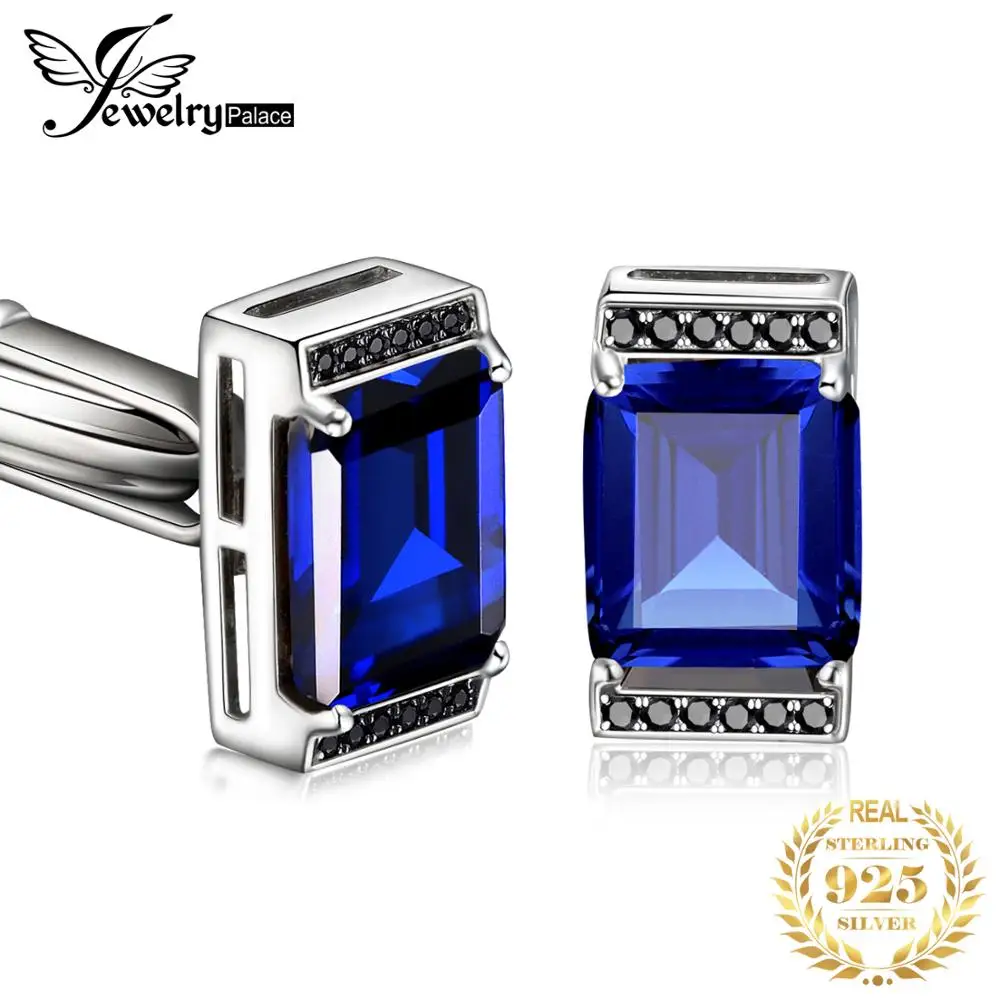 Jewelrypalace мужские сапфировые черные шпинели юбилей помолвки Свадебные Запонки 925