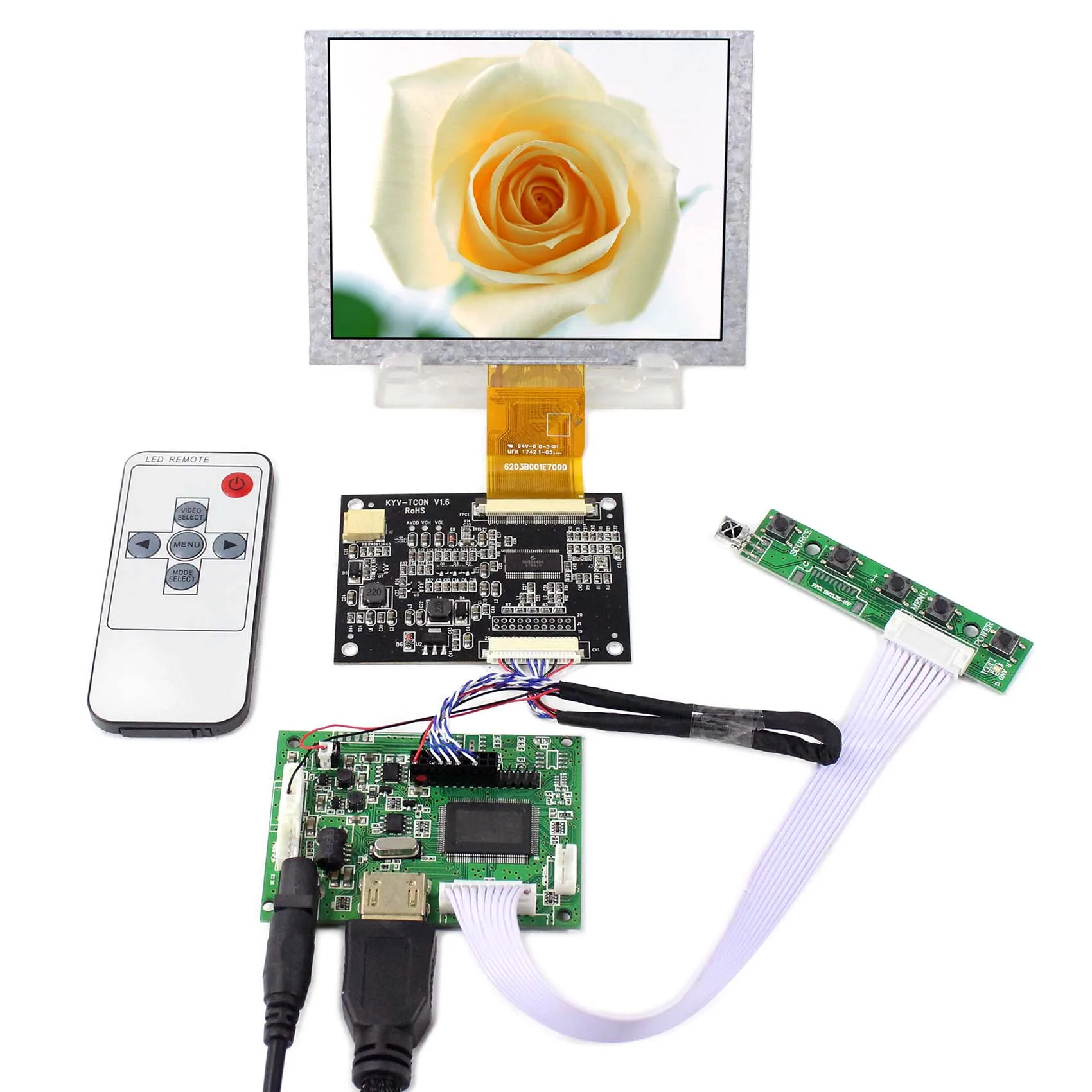 

5inch 640x480 LCD Screen 5inch ZJ050NA-08C Replacement AT050TN22 with HD-MI Controller Board VS-TY2660H-V1